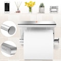 Miniatyrbillede 6 af 8: Toiletpapirholder hylde toiletpapir rulleholder uden boring toiletpapirholder