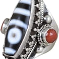 Miniatyrbild 1 av 5: Silverring, unik justerbar ring, Nepal amuletta samling