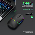 Miniatyrbillede 2 af 8: LED trådløs mus, genopladelig lydløs RGB-belysning computer