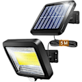Miniatyrbilde 1 av 5: Solcellelamper, utendørs solcellelampe med bevegelsessensor, vanntett, bred lysvinkel, solcellevegglampe for hage