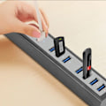 Miniatyrbillede 5 af 8: DC5V 10 Port USB Hub USB3.0 Splitter Adapter Sort til KLB