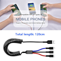 Miniatyrbild 7 av 8: Multiladdningskabel nylon flätad multipel USB snabb 1,2 meter