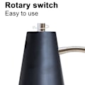 Miniatyrbilde 3 av 6: Leselampe for skrivebord, studentbolig, skrivebord, øyebeskyttelse, lampe, svart