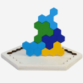 Miniatyrbild 5 av 8: Trähexagonpussel - Formblock Tangram Hjärngymnastik Leksak Geometri KLB