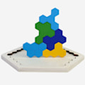 Miniatyrbillede 5 af 8: Træ Hexagon Puslespil - Form Blok Tangram Hjerne Teaser Legetøj Geometri KLB