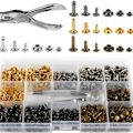 Miniatyrbild 1 av 7: 360 st kapslar nitar 4 färger metall nitar set fixering KLB