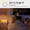 Miniatyrbilde 4 av 5: LED-lys med timer, 12-pakning batteridrevne LED-lys, 6 timer på og 18 timer av