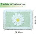 Miniatyrbilde 2 av 5: Badematte lyseblå baderomsmatte 40 cm × 60 cm, badematte med hvite blomster, flott