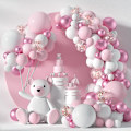 Miniatyrbild 1 av 5: 107-delad rosa ballongbåge-set, färgglad konfettiballonggirlang-set, pojkar och flickors födelsedagar, babyshower, fester, bröllopsshower, bröllopsdekorationer