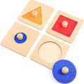 Miniatyrbillede 1 af 8: Stykke Geometrisk Puslespil Bræt Montessori Flere Form Puslespil Knap KLB