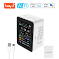 Miniatyrbild 1 av 6: Tuya WiFi 6 i 1 CO2-mätare Koldioxiddetektor PM2.5 TVOC HCHO KLB