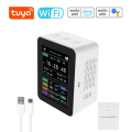 Miniatyrbillede 1 af 6: Tuya WiFi 6 i 1 CO2-måler Kuldioxiddetektor PM2.5 TVOC HCHO KLB