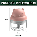 Miniatyrbillede 2 af 5: Elektrisk Mini Hvidløgshakker, Mini Hakker Madprocessor, Pink