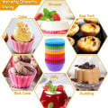 Miniatyrbilde 8 av 8: Silikon muffinsformer 24-pakning, 2,75 tommers silikonformer for baking,