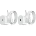 Kompatibel med iPhone-laddare - Snabbladdare - Adapter Vit + 2m Datakabel 20W Vit