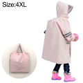 Miniatyrbillede 2 af 6: Pink børneraincoat med skoletaske, børnehat, studerende, 4XL KLB