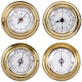 Miniatyrbillede 1 af 5: Analogt vejrstation - barometer, termometer, hygrometer 4 stykker