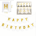 Miniatyrbillede 3 af 5: Vcostore Tillykke med fødselsdagen Girlande Banner med 5 Guld Sequin Konfetti Latex Luft KLB