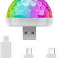 Miniatyrbillede 1 af 8: Mini discokugle lys USB, discokugle LED festlampe stemmestyring disco