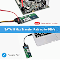 Miniatyrbilde 8 av 8: M.2 SATA-adapter 22-pin (7 + 15) SATA III NGFF M.2 SATA-basert nøkkel B/ B + M for SSD