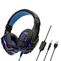 Pikkukuva 1 / 5: RGB-pelikuulokkeet stereoympäröivällä äänellä, PS4 musta ja sininen
