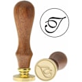 Miniatyrbilde 1 av 5: Retro messinghode trehåndtak alfabet bokstaver initial voks klassisk forsegling voks stempel T KLB