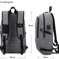 Miniatyrbilde 2 av 5: Tyverisikker laptop-ryggsekk for menn: 15,6 tommer, USB-ladepunkt KLB