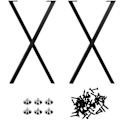 Miniatyrbilde 1 av 5: 2 stk. Metall spisebordben 28 tommer X-form Industrielle stil bordben med justeringsputer Matt svart KLB