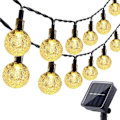 Miniatyrbilde 1 av 5: Solcelledrivne lysslynger utendørs 10M 50 LED Globe lysslynger, Vanntett 8 moduser solcelledrevne utelys for hage, terrasse, paviljong, hage, utendørs