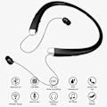 Miniatyrbillede 2 af 8: Bluetooth-hovedtelefoner, trådløst nakkebåndsheadset med sort