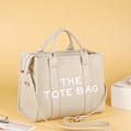 Miniatyrbillede 5 af 6: The Tote Bag til kvinder, PU læder Tote Bag, Almond KLB