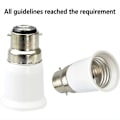 Miniatyrbild 5 av 5: B22 till E27 sockeladapter, LED-adapter, 200 W, värmebeständig, 10 stycken