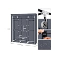 Miniatyrbillede 3 af 5: 69\" Non-Woven Fabric Opbevaringsskab - 9 Hylder inklusive Dobbelt Stang - Grå Farve KLB