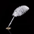 Miniatyrbilde 6 av 6: Strutsfjærpenn Deluxe Swan Skrivepenn Bryllup Quill Signering