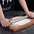 Miniatyrbilde 5 av 5: Matt finish rustfritt stål kjevle for baking pizzadeig, pai, kjeks 32,5*3,2cm, kjøkkenutstyr-