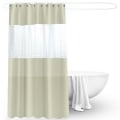 Miniatyrbillede 1 af 4: Beige Farve Bruseforhæng 200x180cm Semi-Transparent Vandtæt EVA Badeforhæng til Badeværelse-