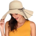 Miniatyrbilde 2 av 5: Kvinners sommer solhatt sammenleggbar strand elegant tilfeldig bredbremmet solhatt