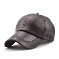 Miniatyrbild 1 av 5: Herr Läder Basebollkeps Justerbar Kepssport Mössa Mössa Flat Cap-Deep Coffee-