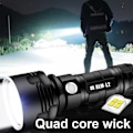 Miniatyrbillede 3 af 5: Høj lysstyrke LED lommelygte, den mest kraftfulde USB genopladelige lommelygte, IPX6 vandtæt til camping/udendørs/nødbelysning og daglig brug.