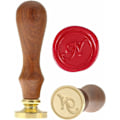 Miniatyrbilde 1 av 4: Retro messinghode trehåndtak alfabet bokstaver initial voks klassisk forsegling voks stempel N KLB