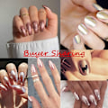 Miniatyrbild 7 av 8: Paket med 6 kromglitterpulver, nagelkonstpulver, spegeleffekt krompigment KLB