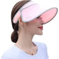 Miniatyrbilde 1 av 5: Rosa solhatt med UPF50+ solbeskyttelse, anti-UV solhatt for kvinner, sommer solhatt med UV-beskyttelse, tom tak Strand Reise lang sidehette