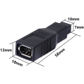 Miniatyrbillede 3 af 8: FireWire IEEE 1394 Type A 400 6-pin hun til 1394 Type B 800 9-pin