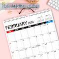 Miniatyrbild 3 av 5: Väggkalender 2024-2025, januari 2024-juni 2025, 15 x 12, Highlight Fe Style1 KLB