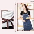 Miniatyrbilde 7 av 7: Denimforkle, Unisex justerbar forkle med 3 lommer, matlagingsforkle KLB
