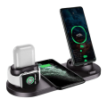 Miniatyrbillede 1 af 8: Trådløs oplader, 6 i 1 induktiv opladningsstation med 10W sort