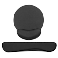Miniatyrbillede 1 af 5: Musemåtte med håndledsstøtte, memory foam tastaturpude, Easy sort