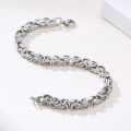 Miniatyrbillede 2 af 5: Titanium link armbånd, firkantet byzantinsk rustfrit stål stil