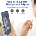 Miniatyrbillede 2 af 5: 2 stk. USB C til 3,5 mm lydhovedtelefonadapter Type C til grå