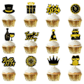 Miniatyrbild 4 av 6: 12 stycken Glad Nyår cupcakes-dekorationer, 2024 festdekorationer.